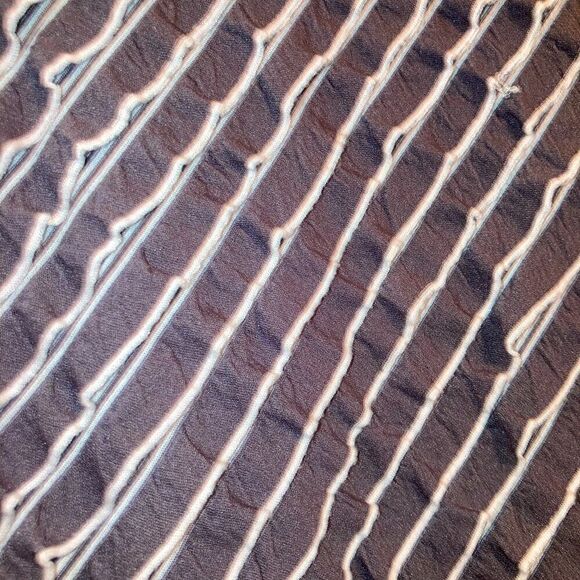 RACHAEL & CHLOE Gray & White Diagonal Ruffled Tank Top - Picture 2 of 5